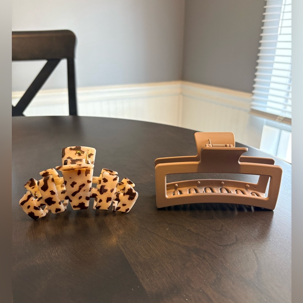 Large hair clips - one is Teleties brand